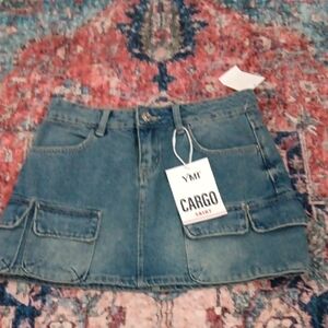 YMI Denim Cargo Mini Skirt NWTs